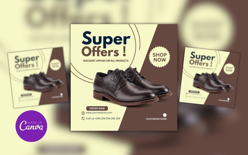Shoes Super Offer Sale Design Template Social Media