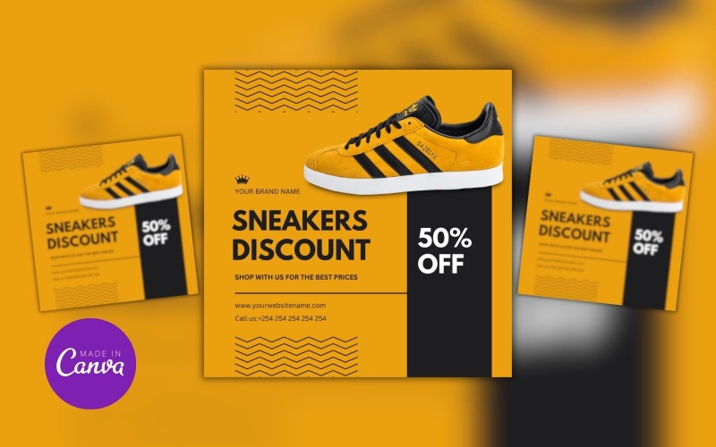 Sneakers Discount Sale Design Template Social Media