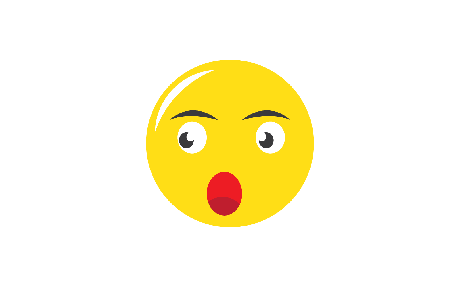 Surprise shocked face emoticon vector flat design Logo Template