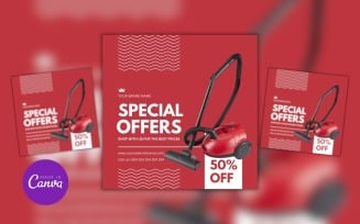 Vacuum Cleaner Offer Sale Design Template