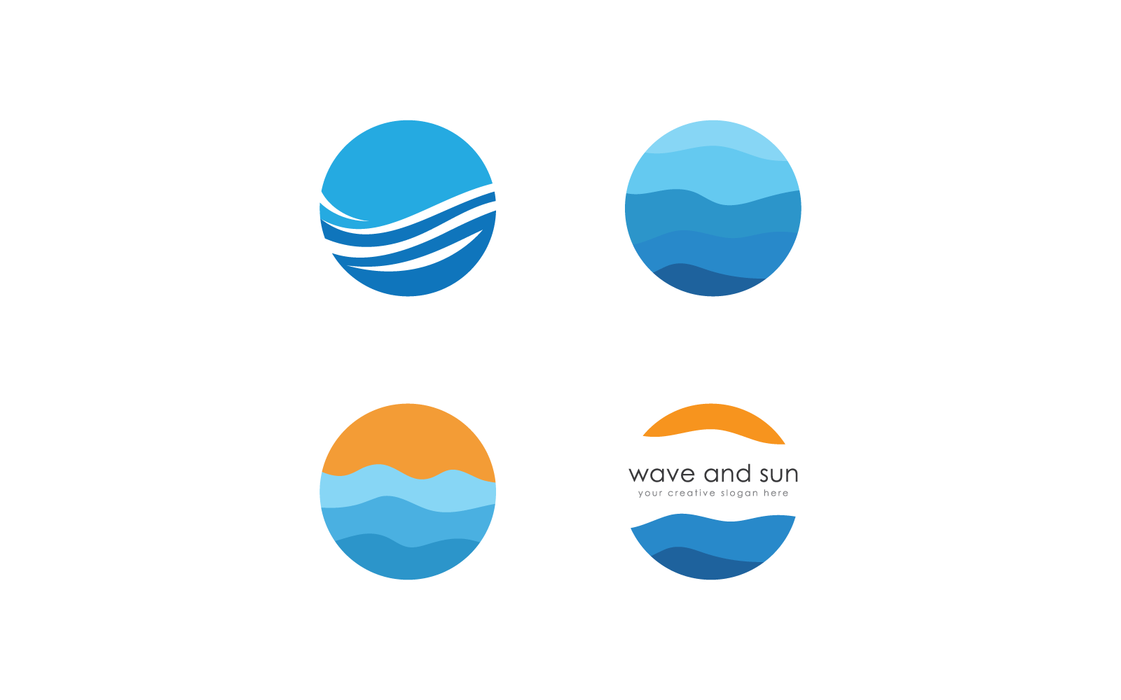 Вода хвиля дизайн логотип шаблон Векторні ілюстрації