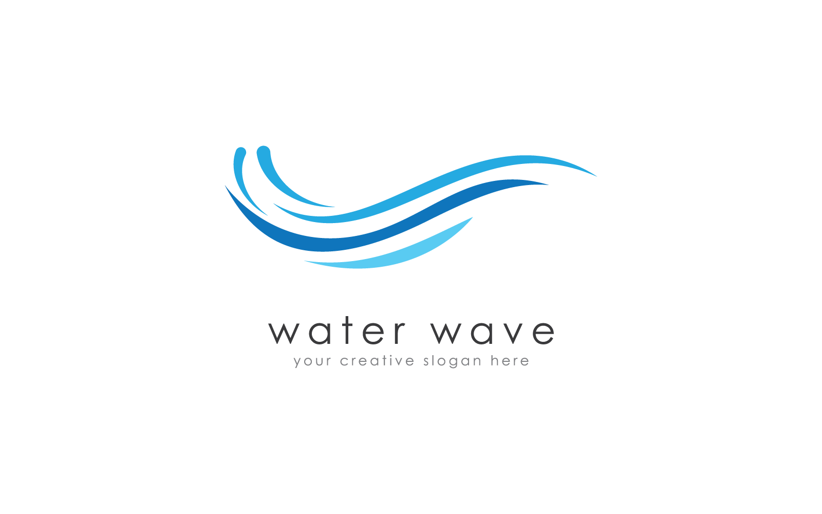Water Wave flat design illustration logo template vector