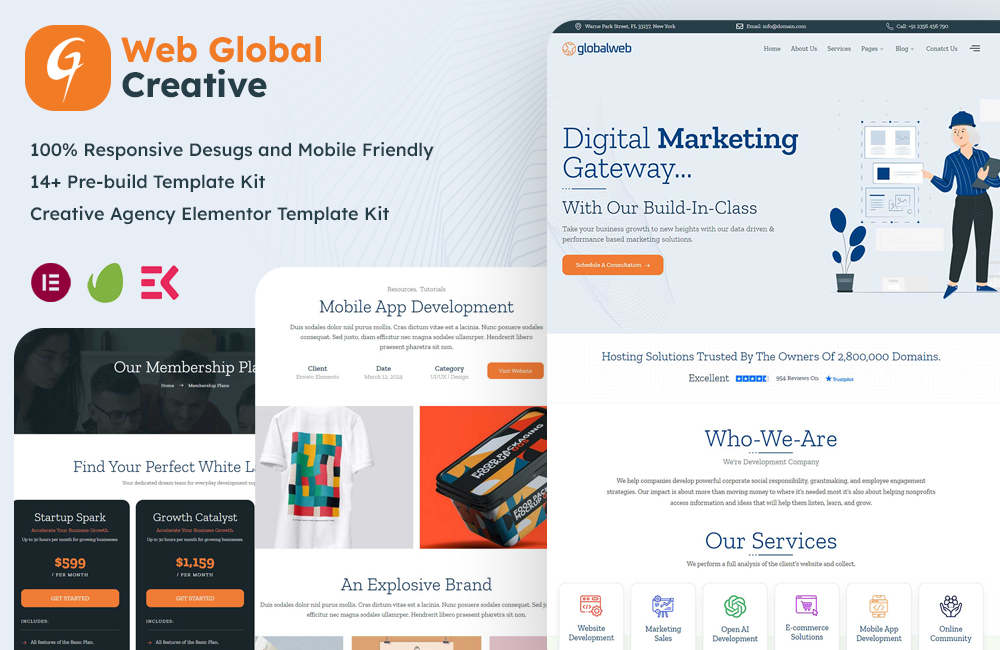 WebGlobal - Digital Marketing, Web Development, Creative Elementor Template Kit
