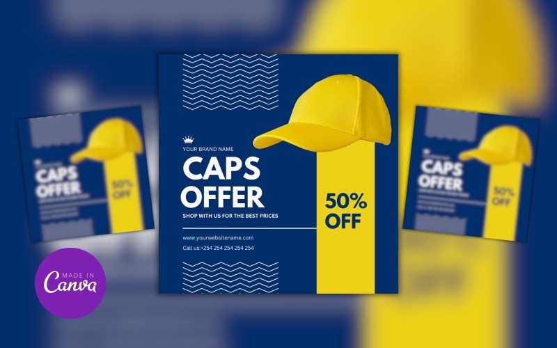 Caps Offer Sale Design Template Social Media