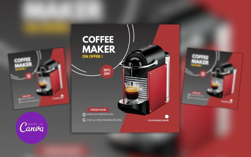 Coffee Maker Offer Sale Design Template Social Media