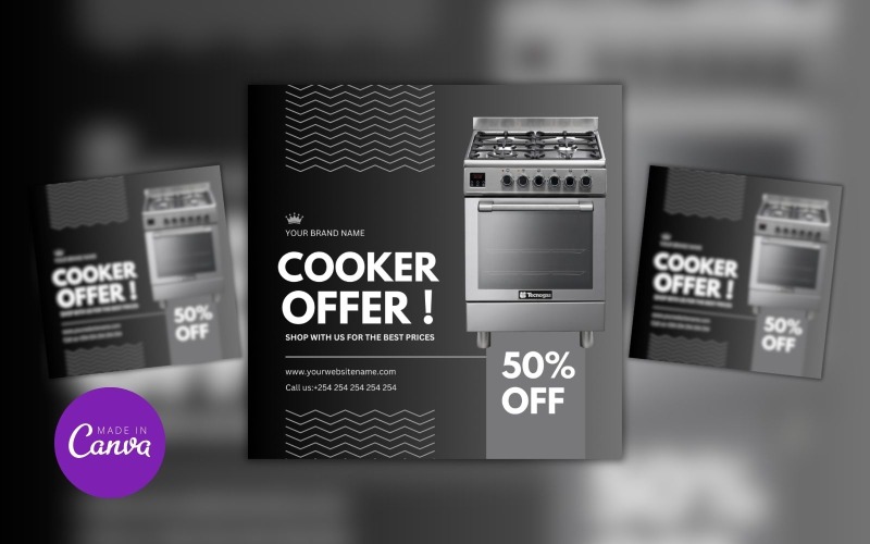 Cooker Offer Sale Design Template Social Media
