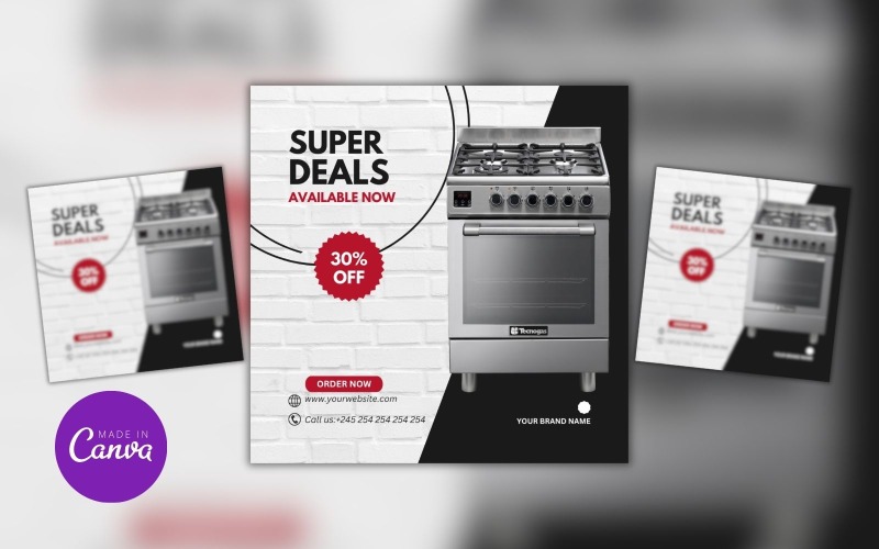 Cooker Super Sale Design Template Social Media