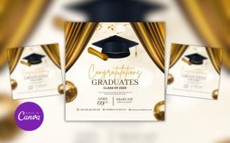 Graduation Congratulatory Card Design Template