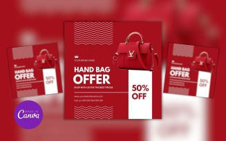 Hand Bag Offer Design Template