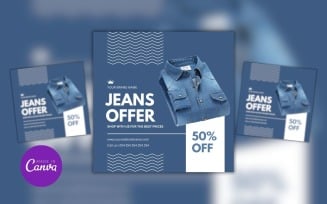 Jeans Discounted Offer Sale Design Template