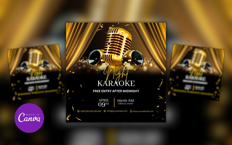 Karaoke Night Event Design Template Social Media