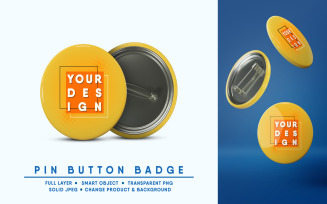 Pin Button Badge Mockup I Easy Editable