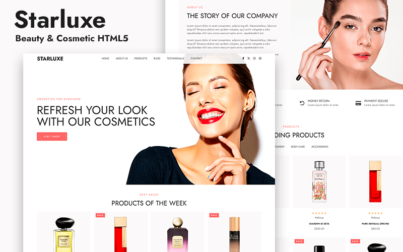 Starluxe - Beauty & Cosmetic HTML5 Landing Page Landing Page Template