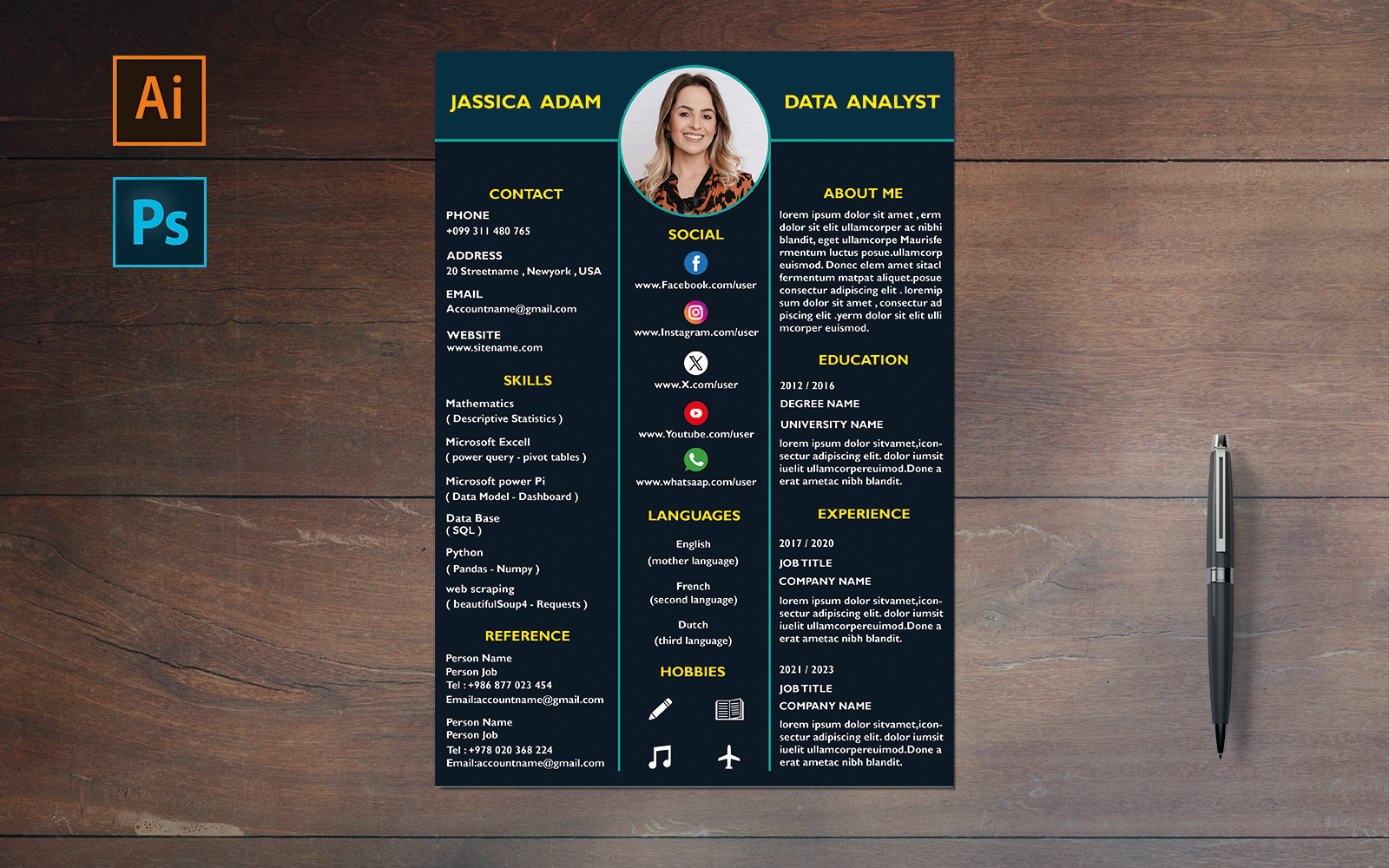Template #403517 Resume Clean Webdesign Template - Logo template Preview