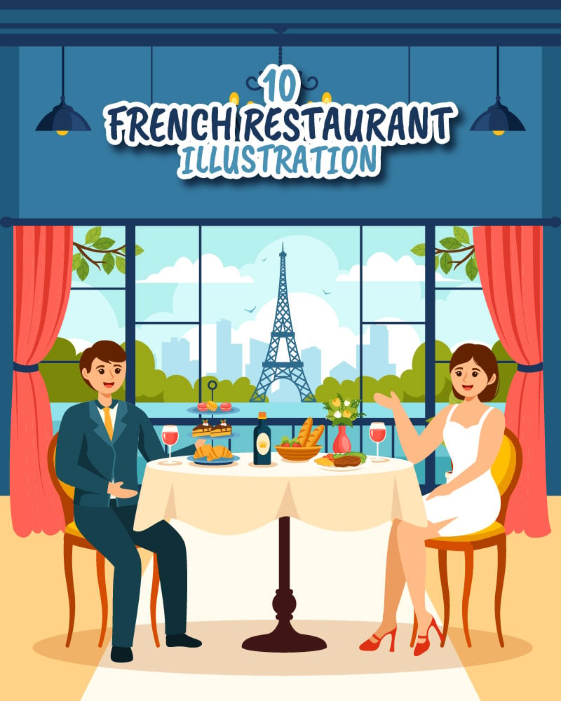 Kit Graphique #403587 French Restaurant Divers Modles Web - Logo template Preview