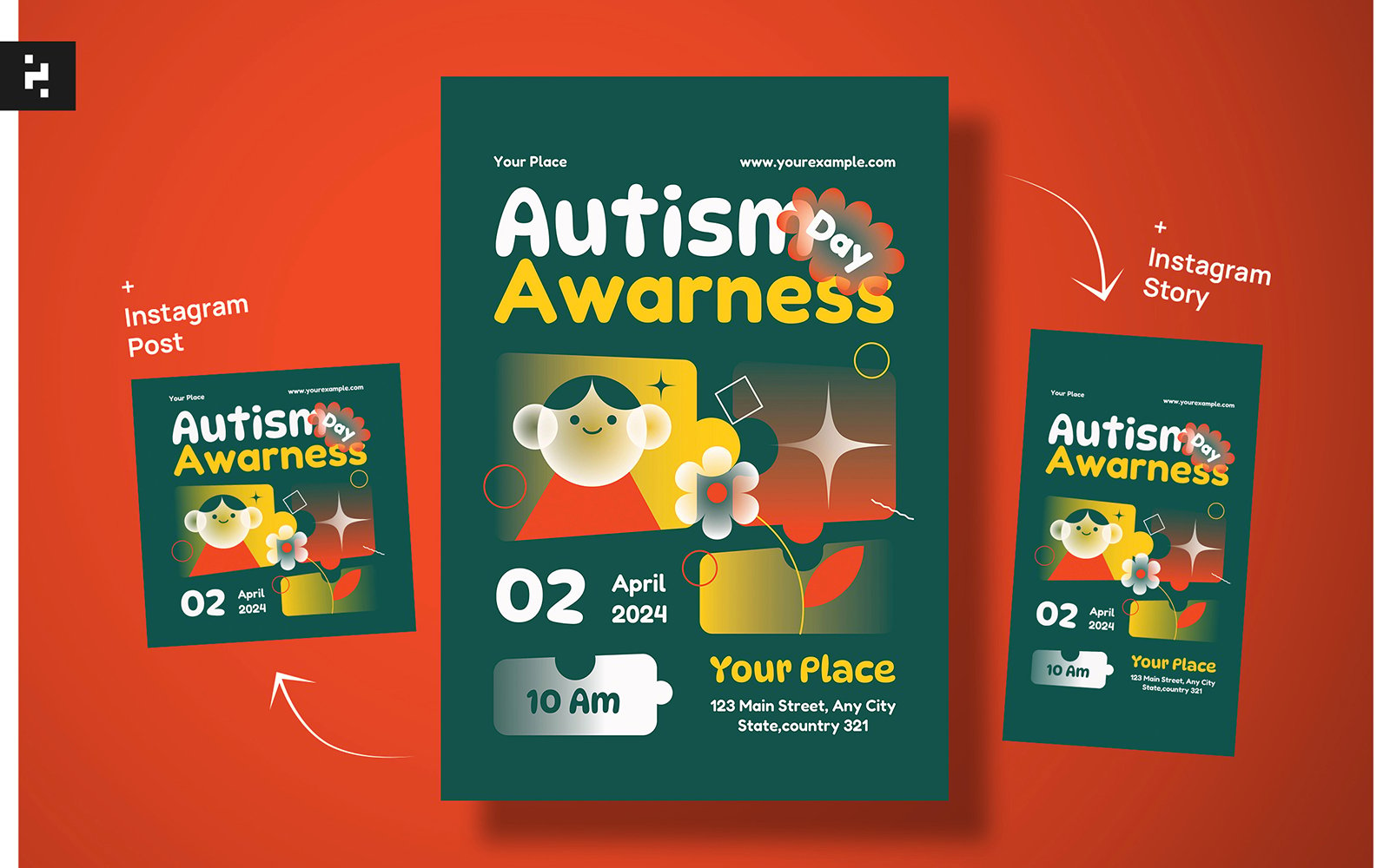Kit Graphique #403590 Red Autism Divers Modles Web - Logo template Preview