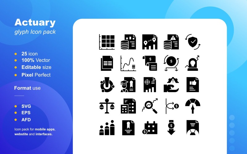 Actuary - glyph icon sets Icon Set