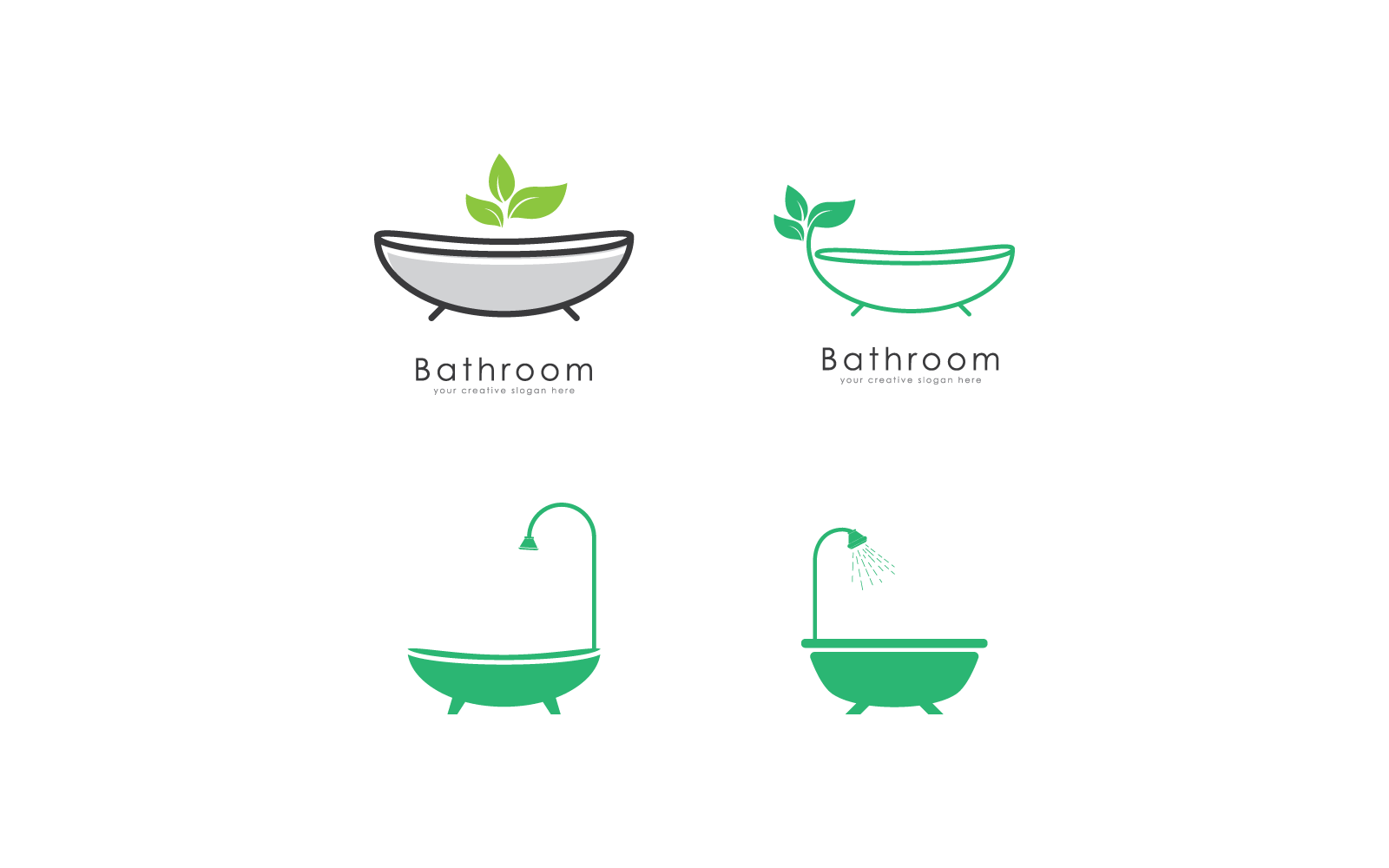 Bathtub Bathroom logo illustration flat design Logo Template
