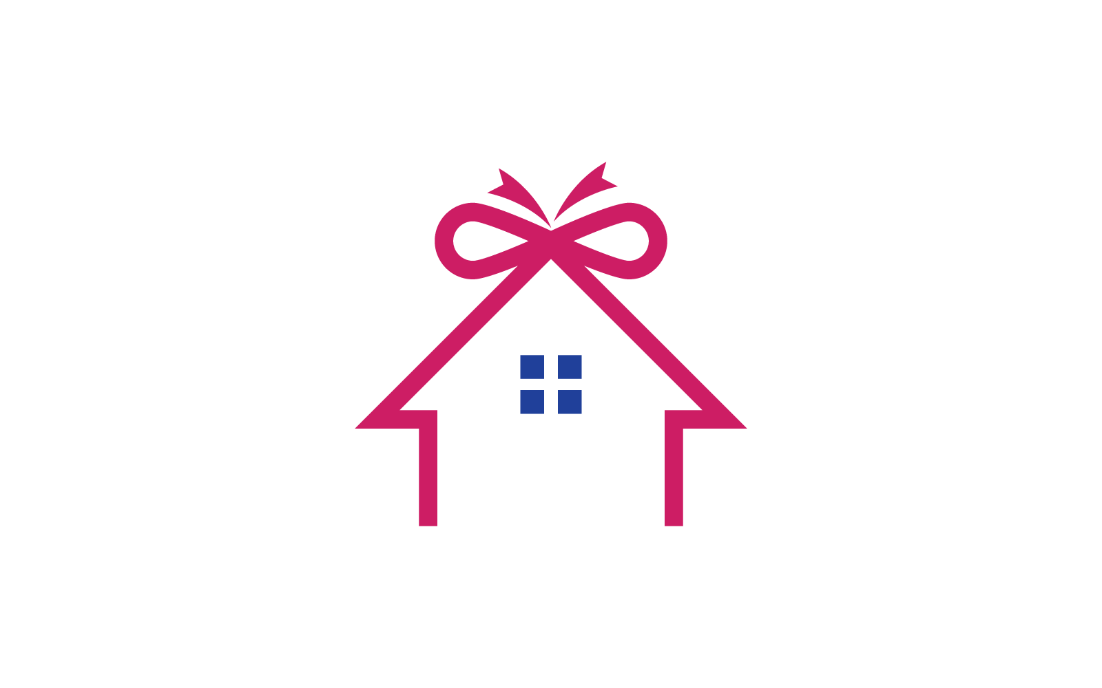 Casa regalo logo icono ilustraciones vectoriales diseño plano