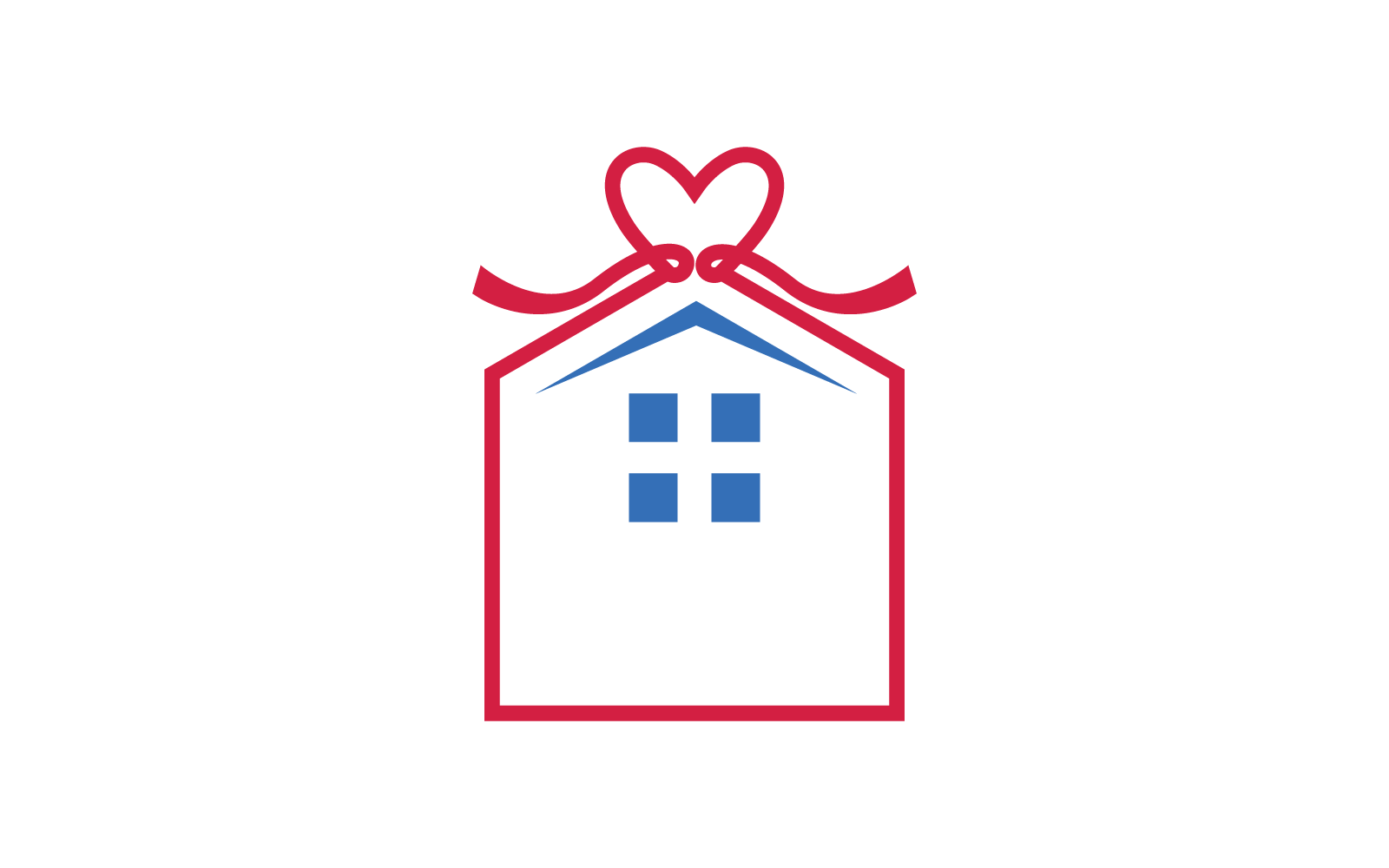 Дизайн векторных иллюстраций логотипа подарка дома