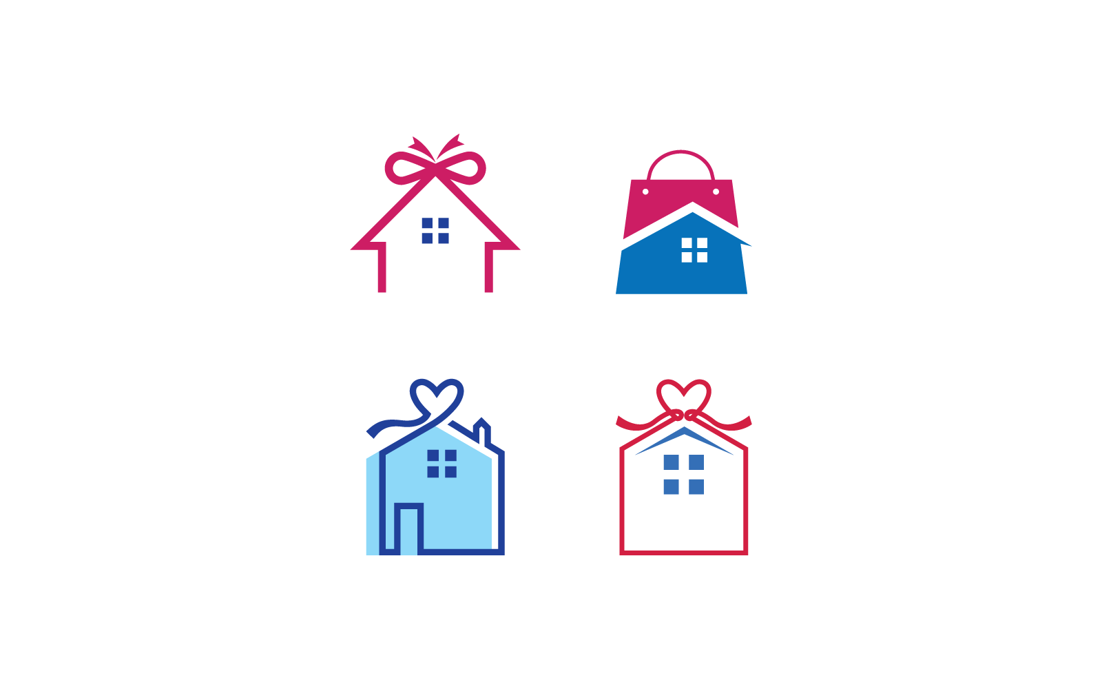 House gift logo illustrations flat design