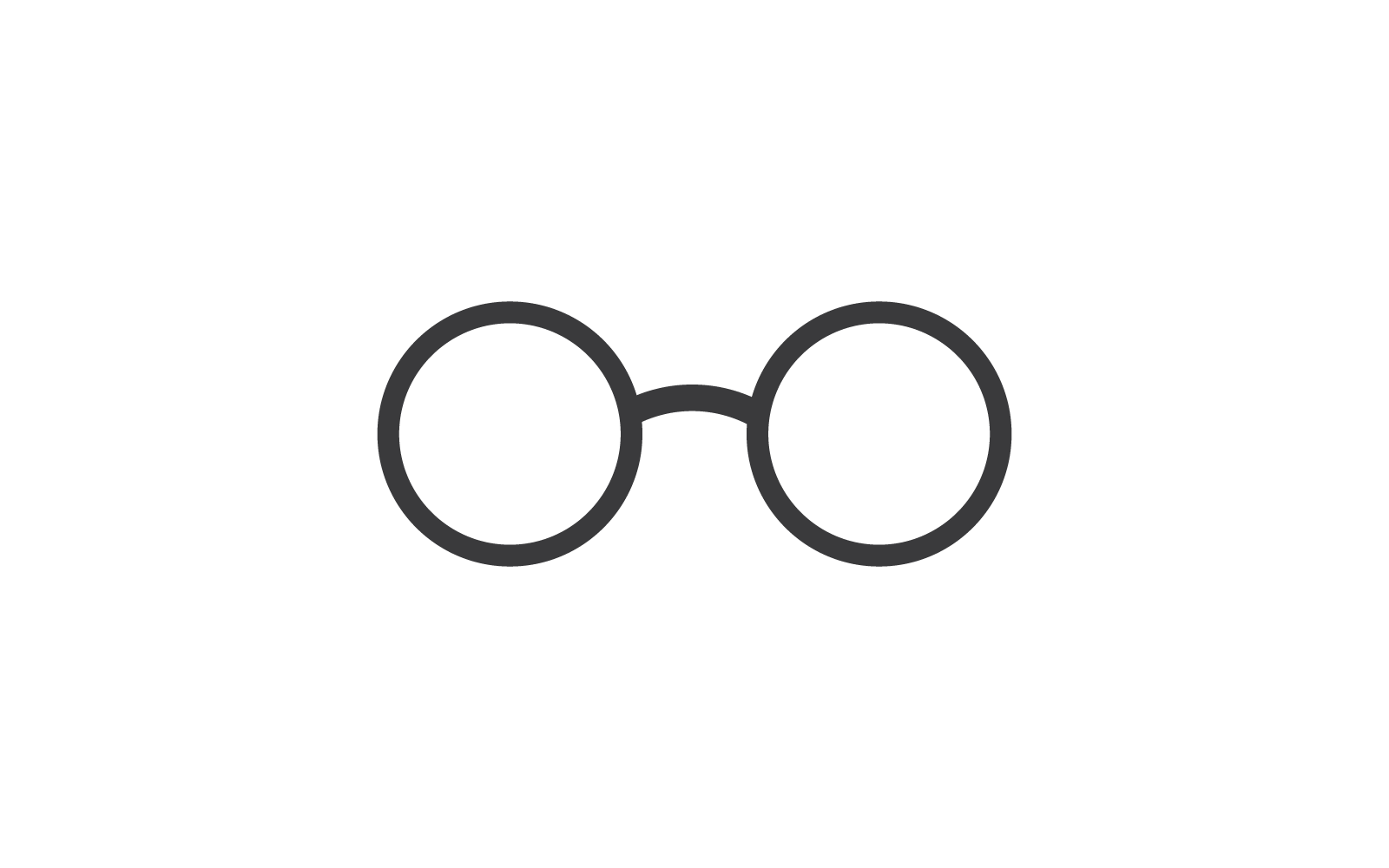 Иллюстрация логотипа в очках, иконка векторного плоского дизайна, шаблон