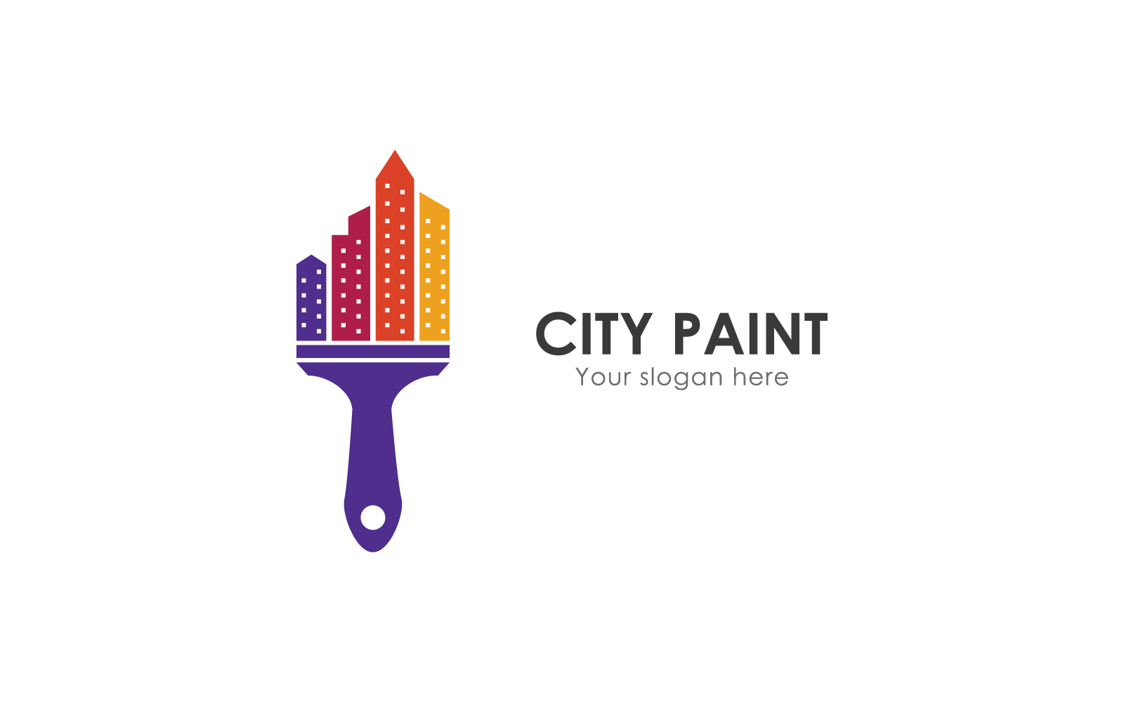 Modèle vectoriel d'affaires de logo de peinture de ville