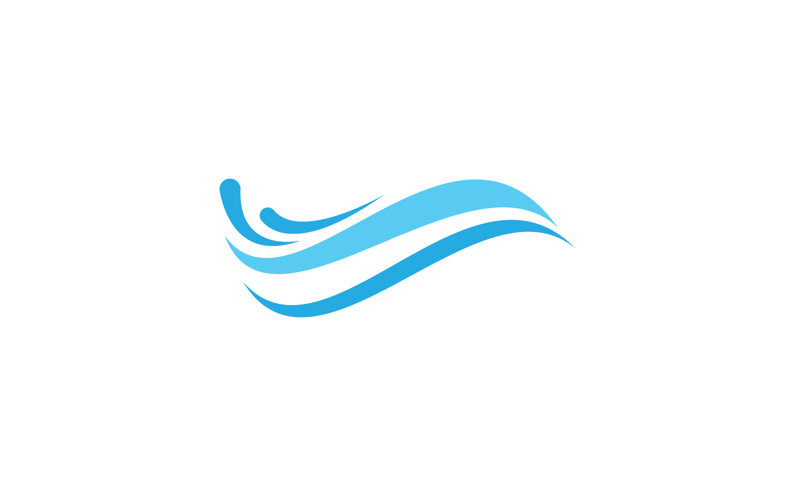 Modelo de logotipo de design plano de ilustração de onda de água