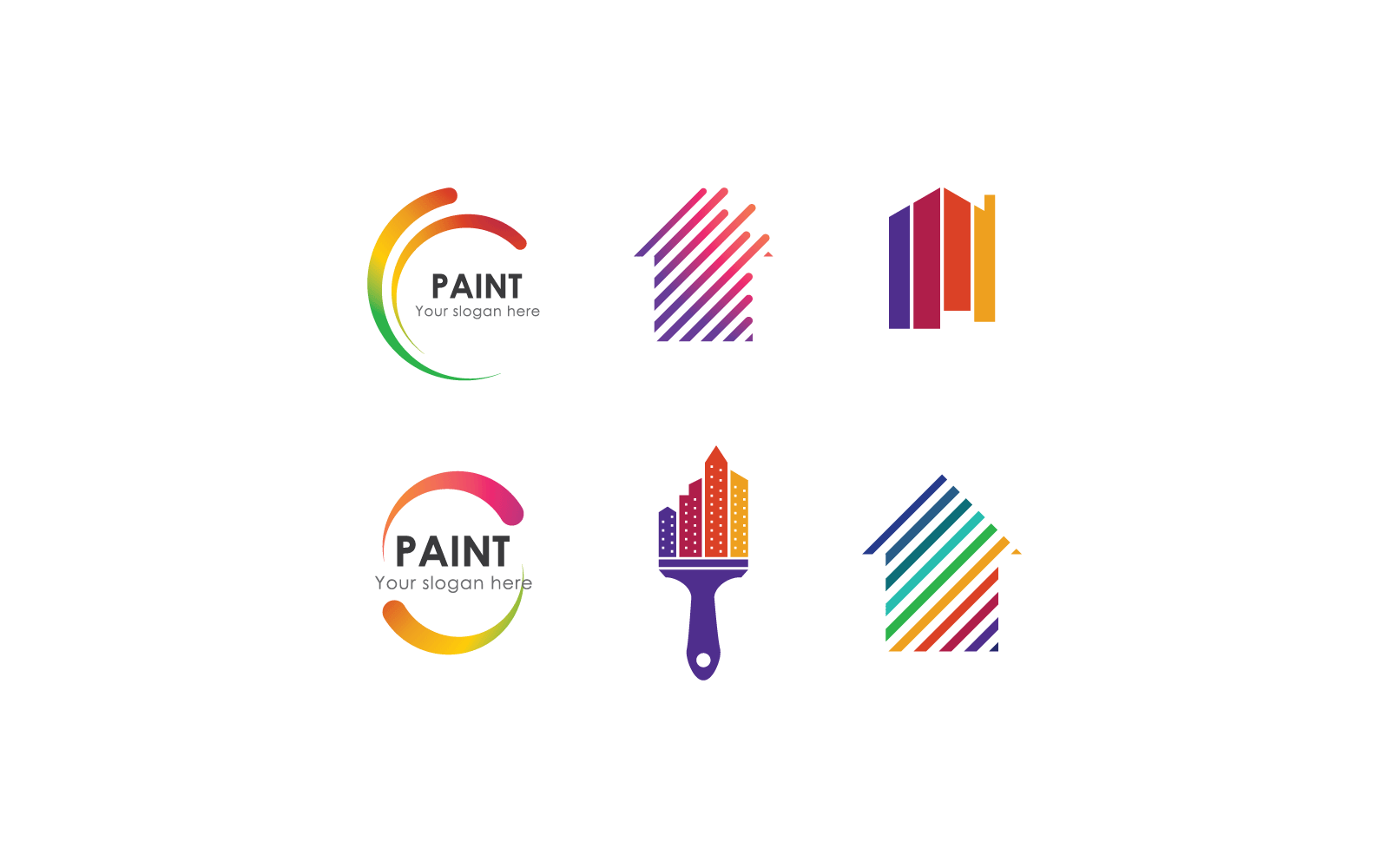 Paint House logo icon business vector illustration template
