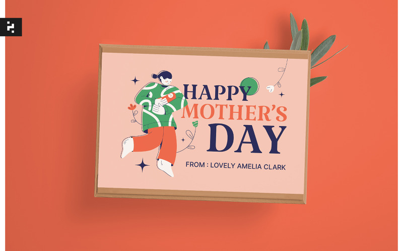 Red Creative Mothers Day Greeting Card Corporate Identity