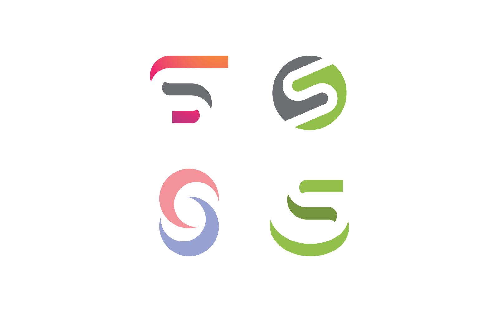 S letter illustration logo flat design vector