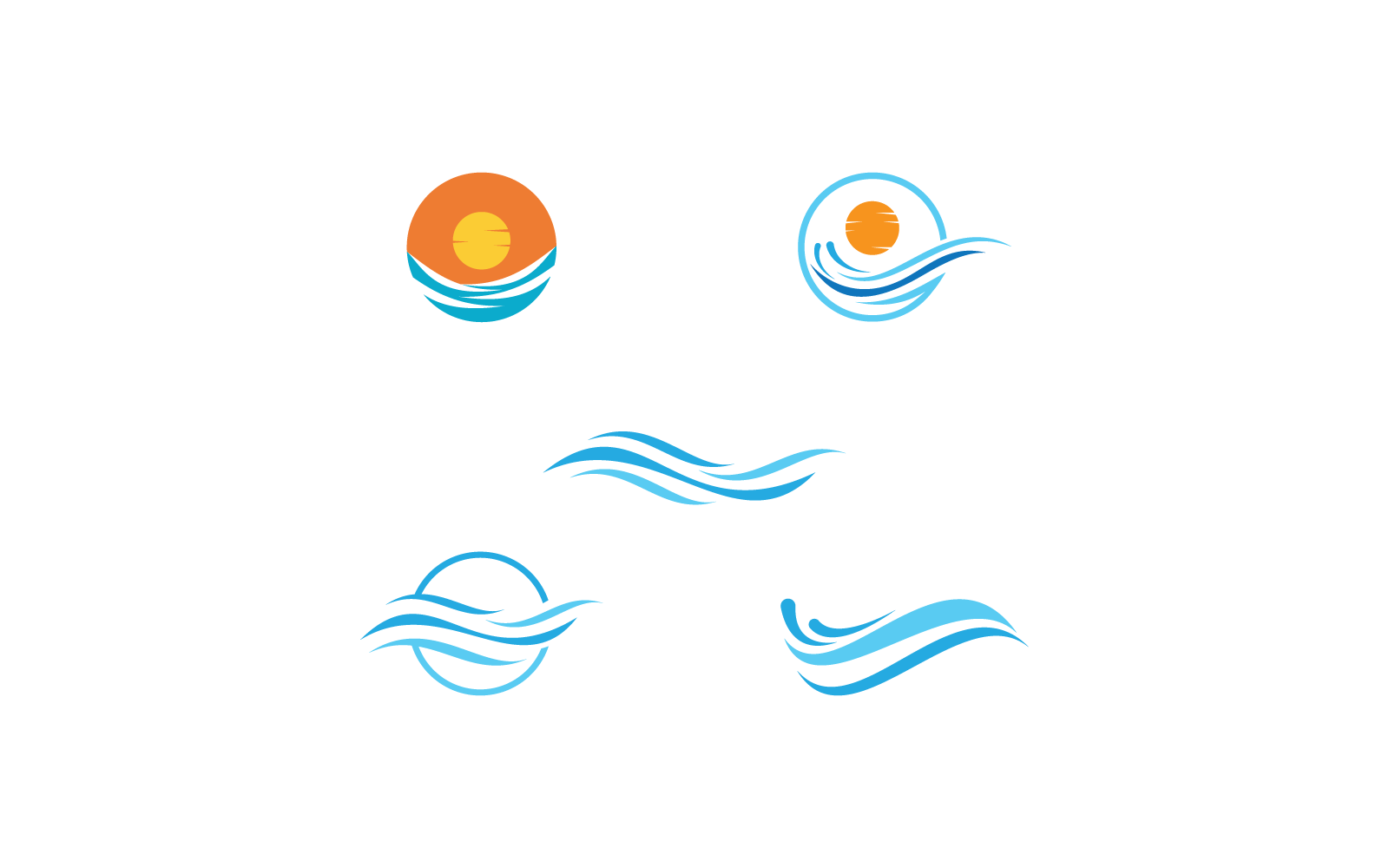Vector de logotipo de diseño de ilustración de onda de agua