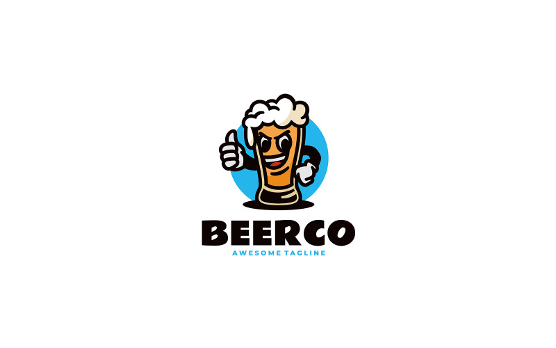 Beer Mascot Cartoon Logo 1 Logo Template