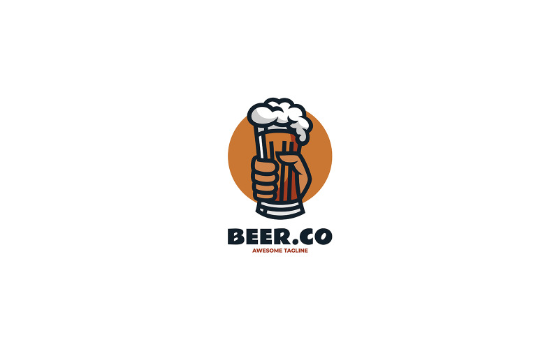Beer Simple Mascot Logo 1 Logo Template