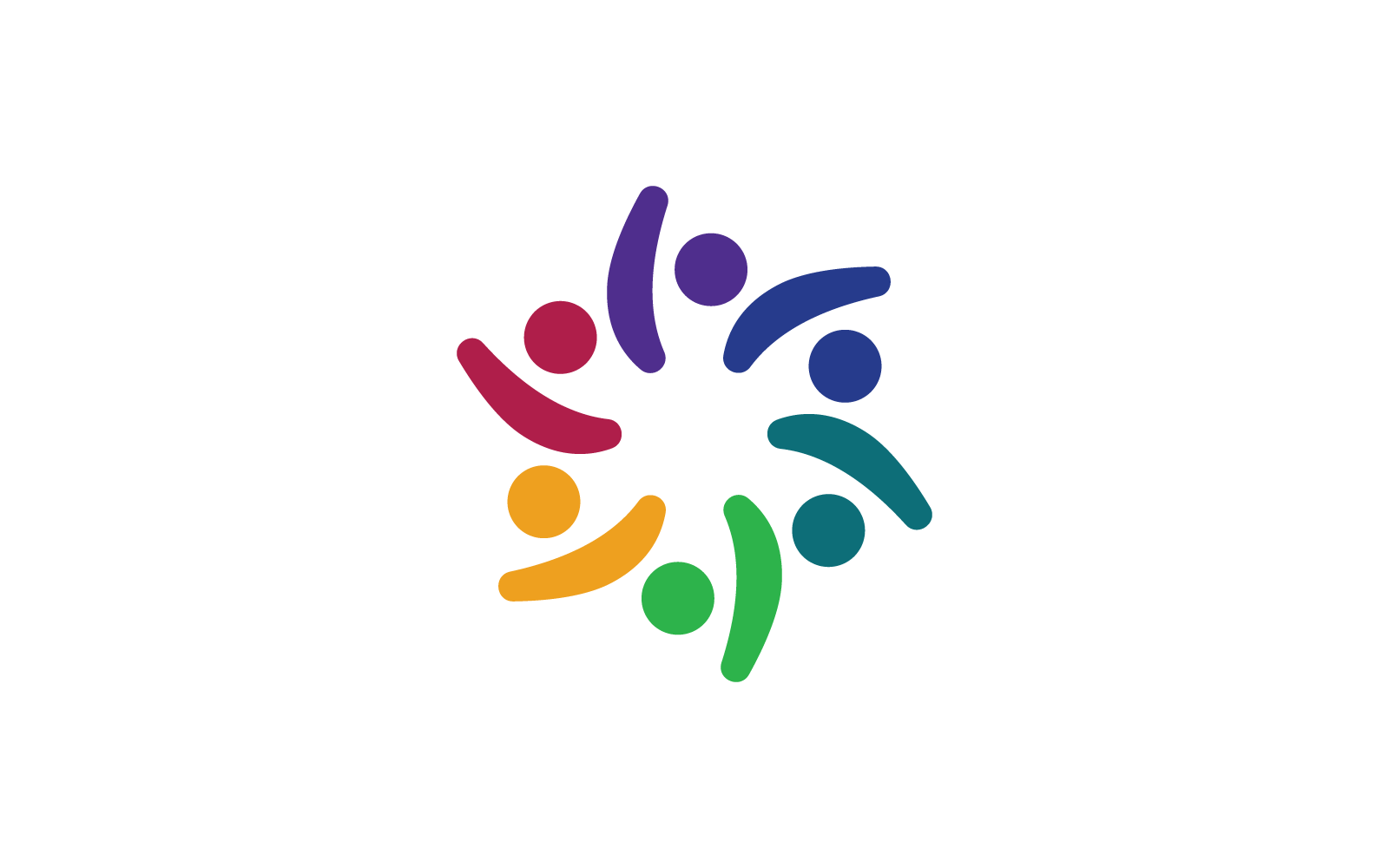 Community, network and social illustration flat design Logo Template