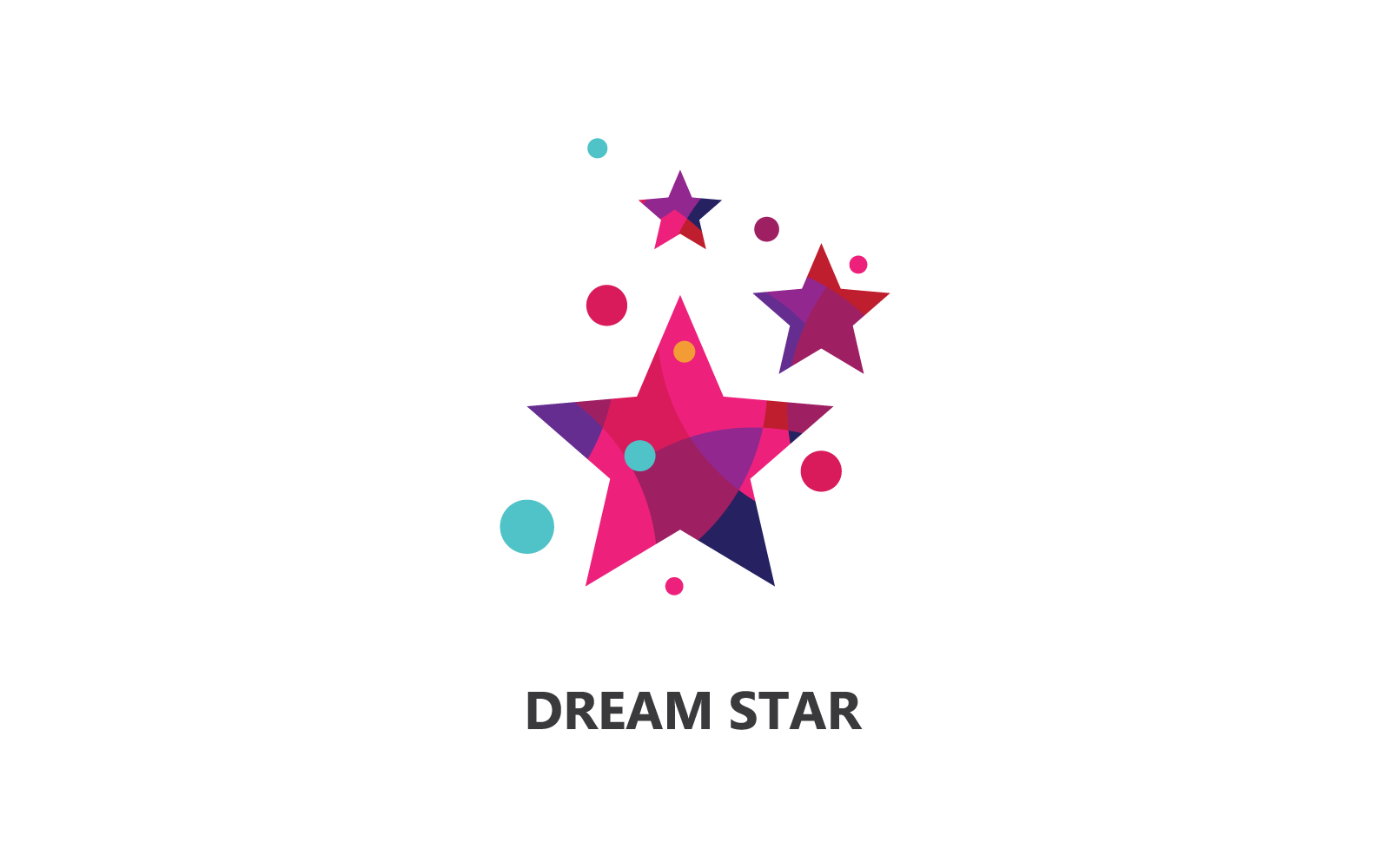 Dromen ster logo vector ontwerp