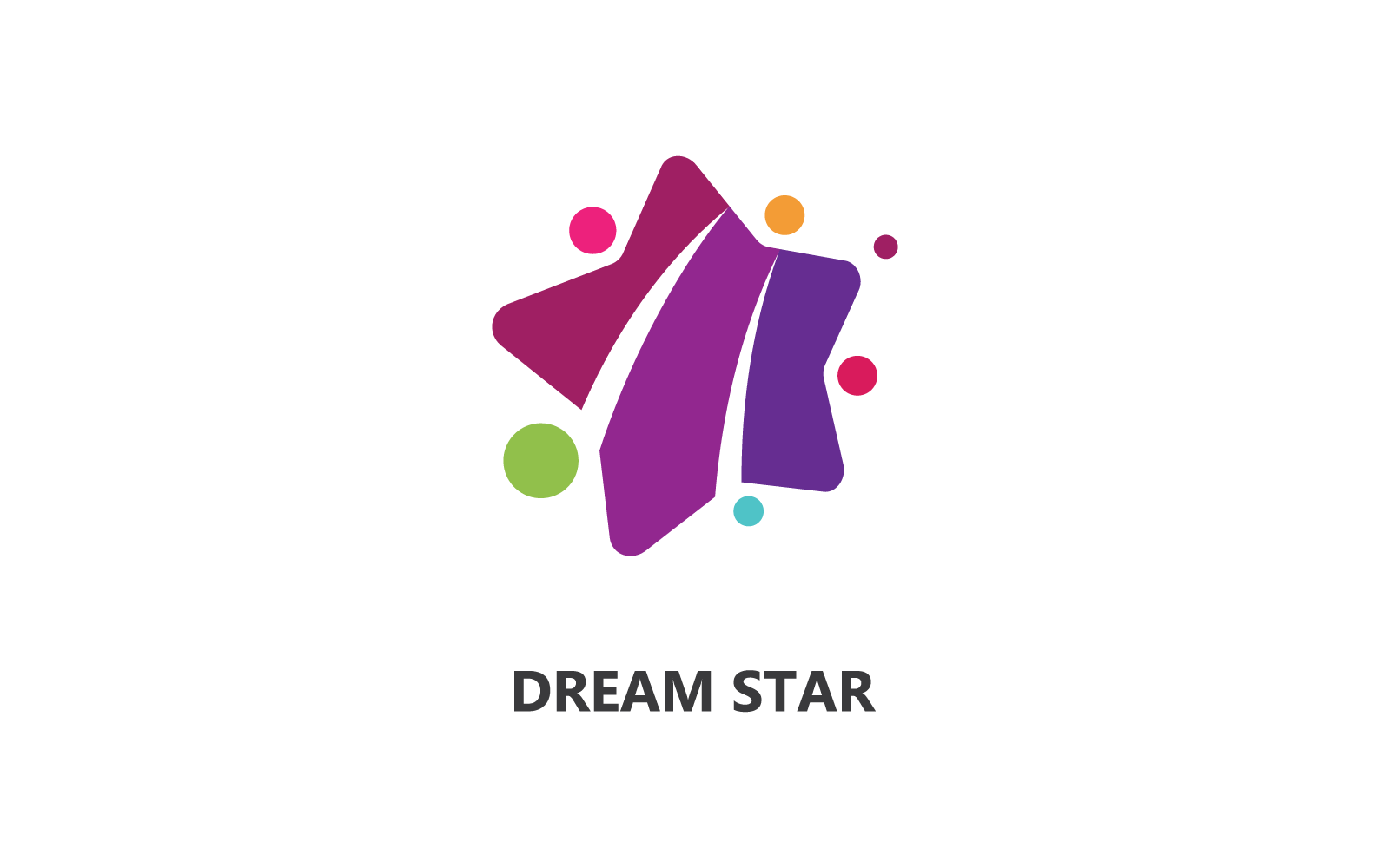 Dromen ster logo vector ontwerpsjabloon