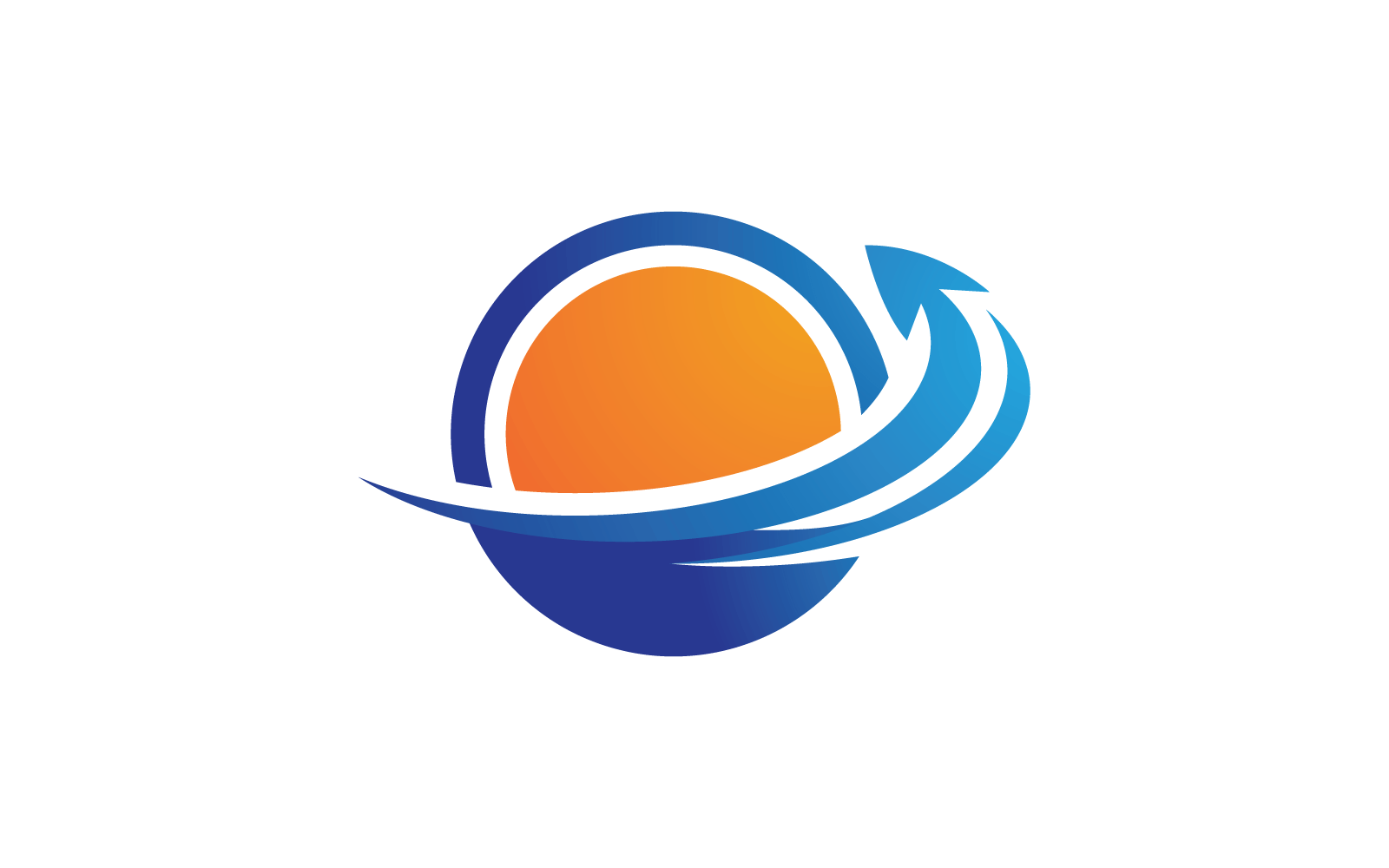 Global technology logo flat design icon vector