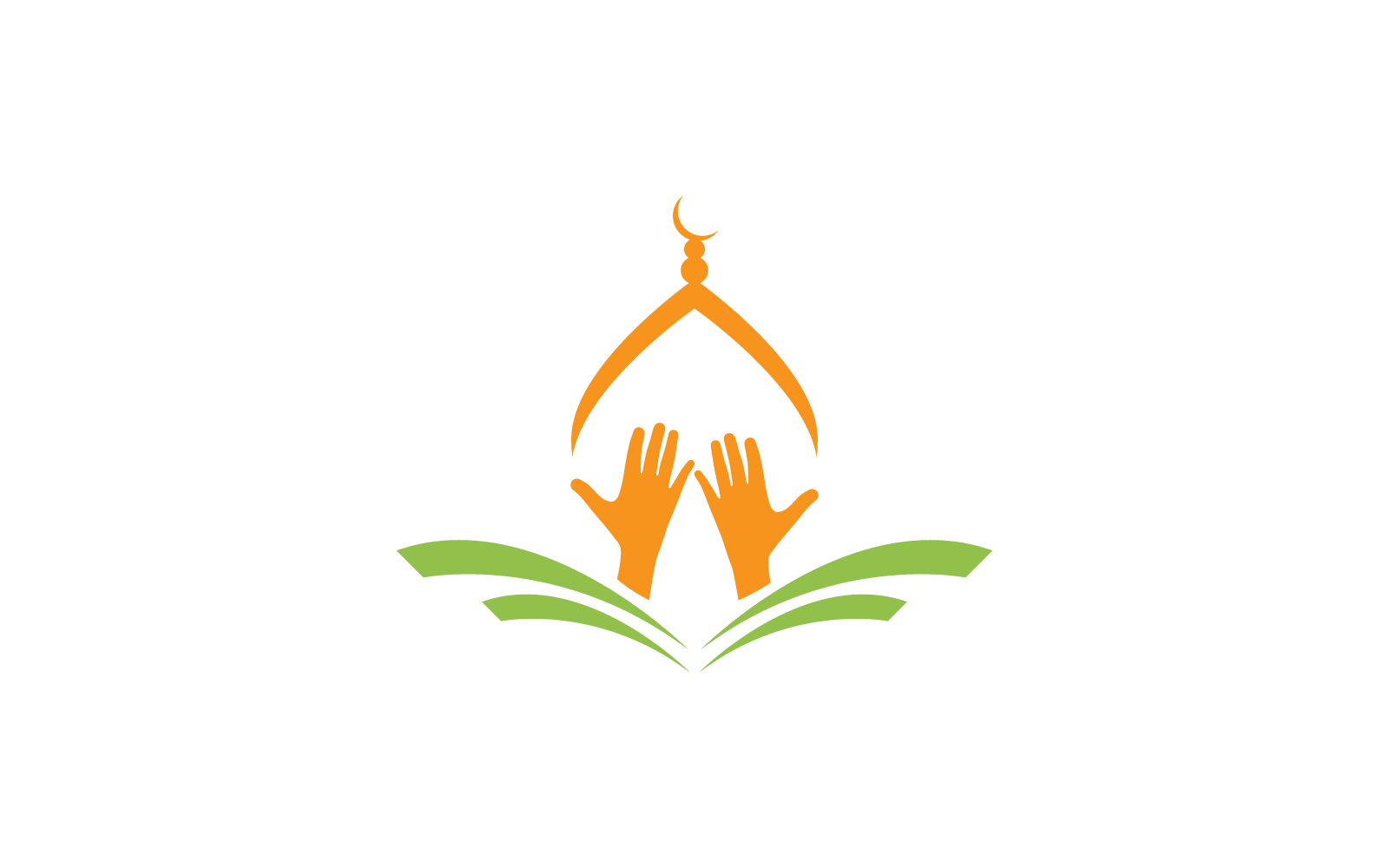 Islamic logo hand pray and mosque Logo Template