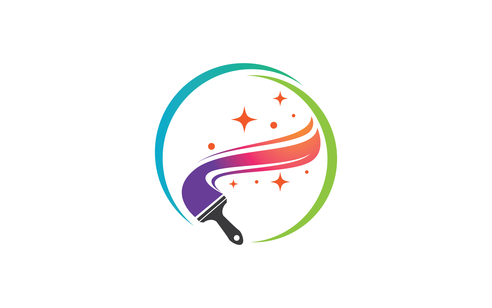 Pędzel malarski Dom logo biznes szablon wektor