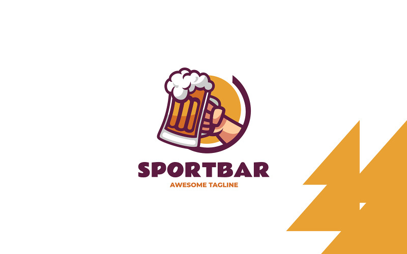 Sport Bar Simple Mascot Logo Logo Template