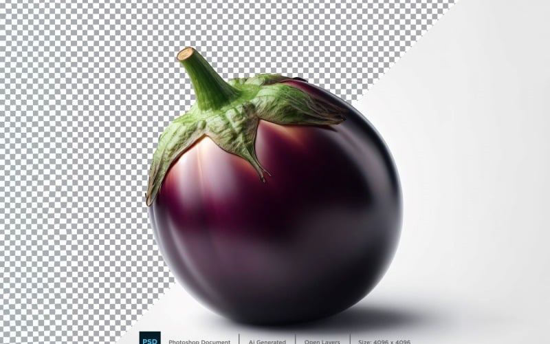 Brinjal Fresh Vegetable Transparent background 03 Vector Graphic