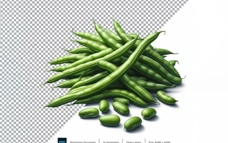 Green bean Fresh Vegetable Transparent background 08 Vector Graphic