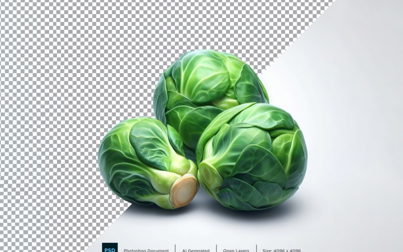 Brussels Sprout Fresh Vegetable Transparent background 01 Vector Graphic