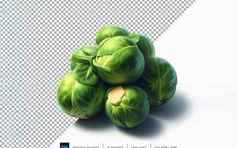 Brussels Sprout Fresh Vegetable Transparent background 02 Vector Graphic