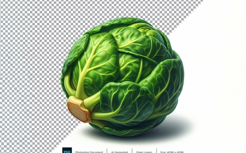 Brussels Sprout Fresh Vegetable Transparent background 03 Vector Graphic