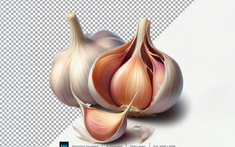 Garlic Fresh Vegetable Transparent background 03 Vector Graphic