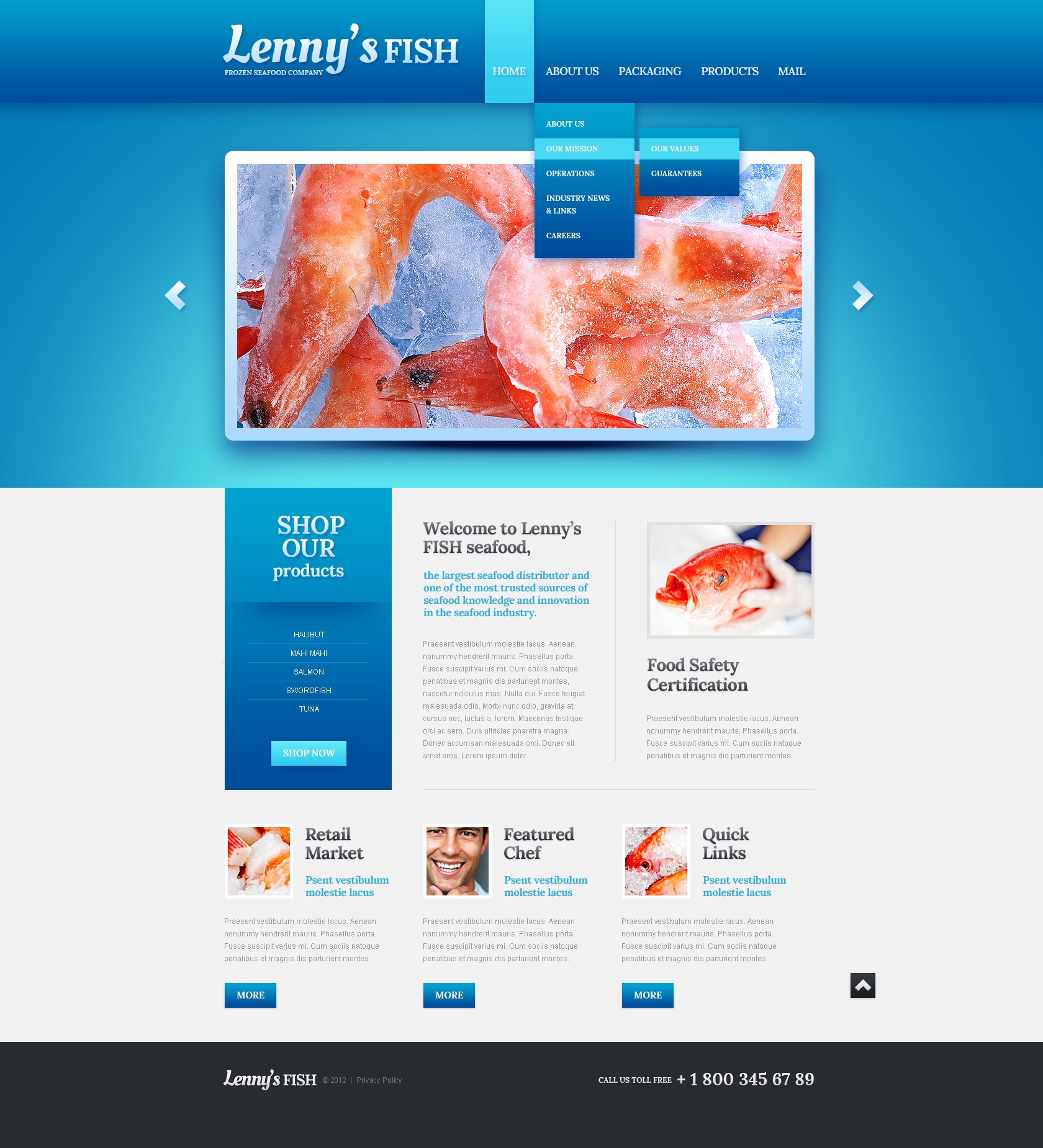Frozen Food Website Template 40446