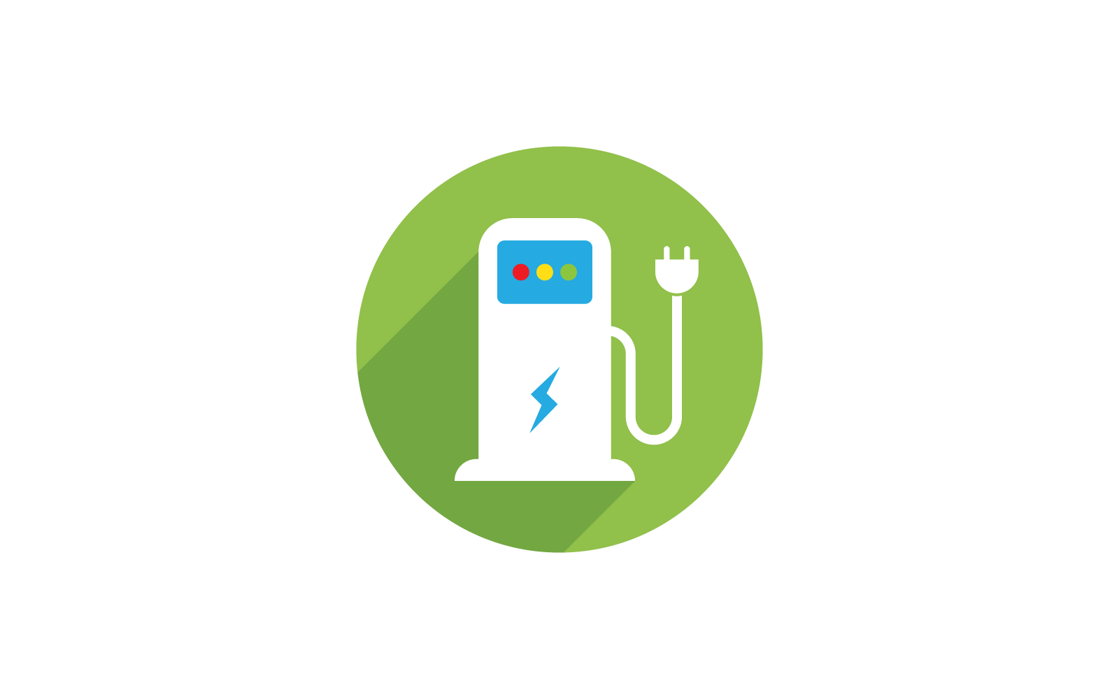 Electrical charging station vector logo icon flat design