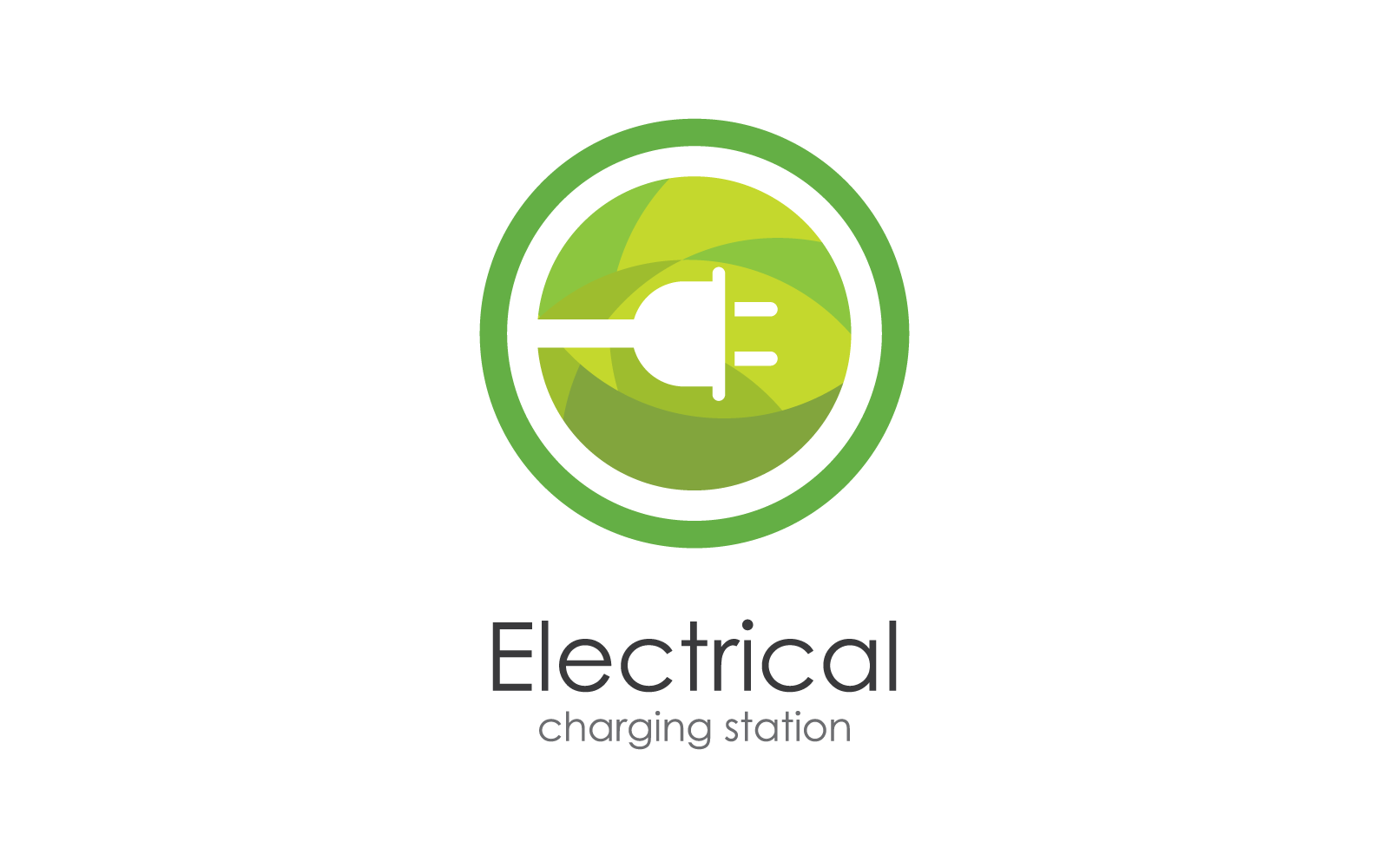 Elektrik şarj istasyonu logo vektör simgesi